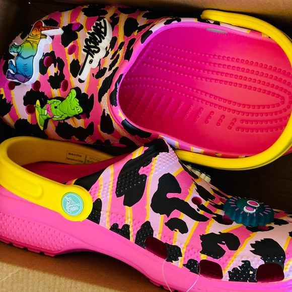 NWT CROCS 🦏Party Animal🐊 Sz-J6 Big Kids Shoes w/Non-Removable J-Bits Charms 1💡Up - Picture 6 of 16